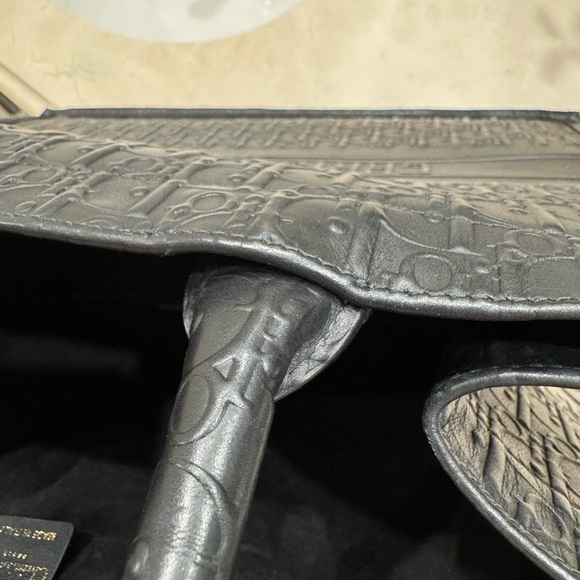 Christian Dior Large Book Tote Black Embossed Leather - Picture 12 of 16